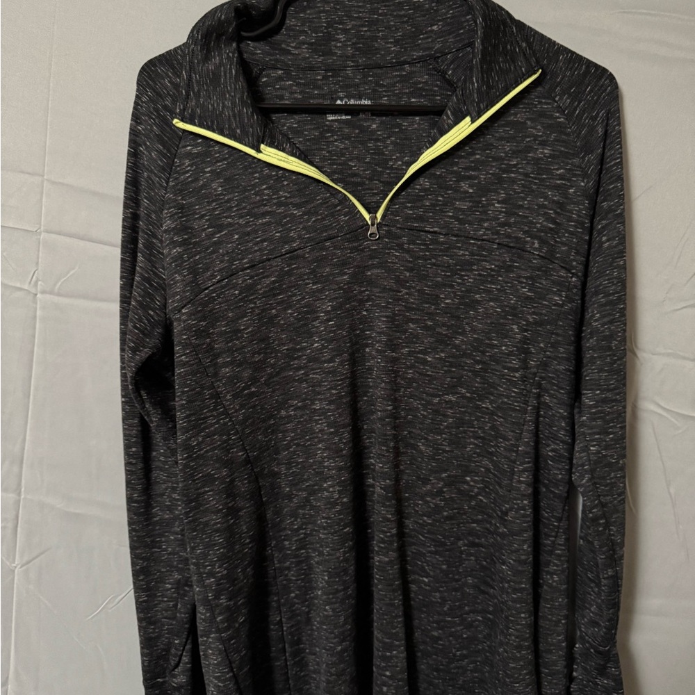 Columbia Charcoal and Neon Quarter-Zip Pullover